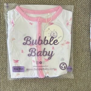 Pink and White Snap Short